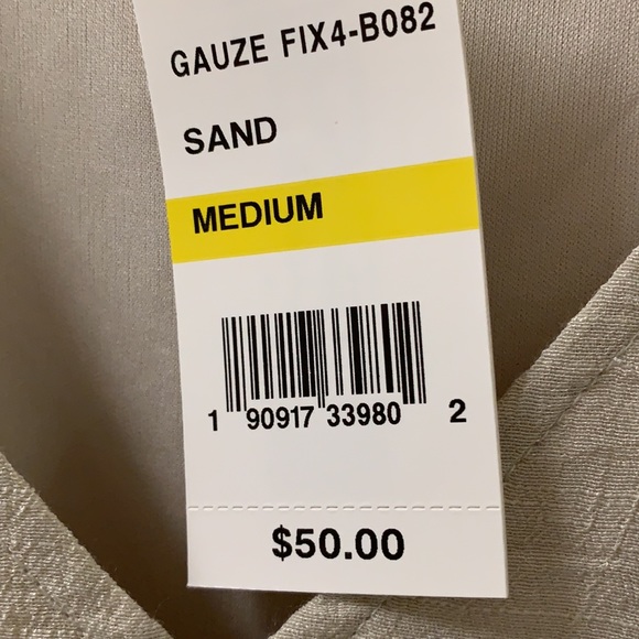 Sand colored sleeveless blouse elastic waist ruched shoulder V neck classy - Picture 5 of 9